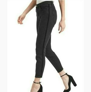 Gap Mid Rise Velvet Stripe True Skinny Ankle Jeans